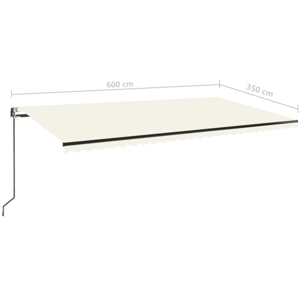 Tenda da Sole Retrattile Automatica 600x350 cm Crema 3069247 - Image 9