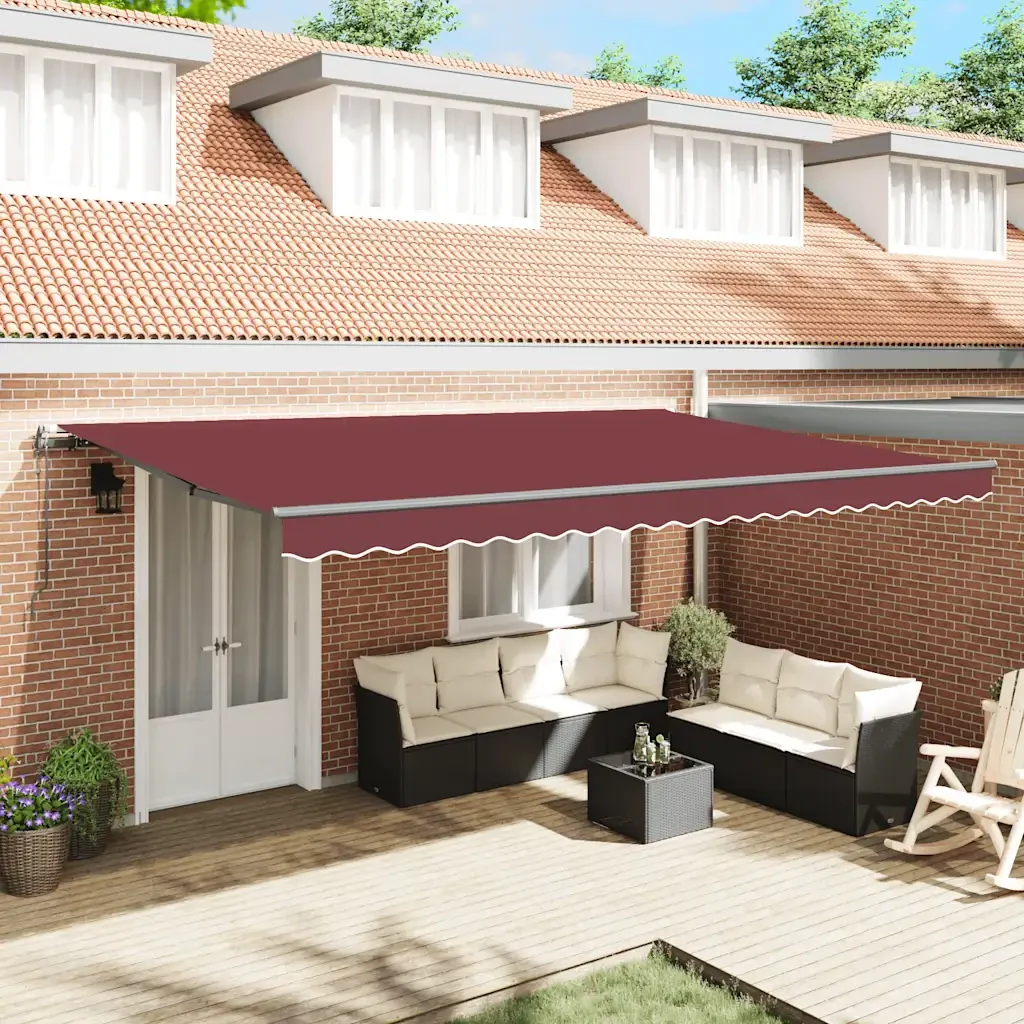Tenda da Sole Retrattile Automatica Bordò 500x300 cm 3310196