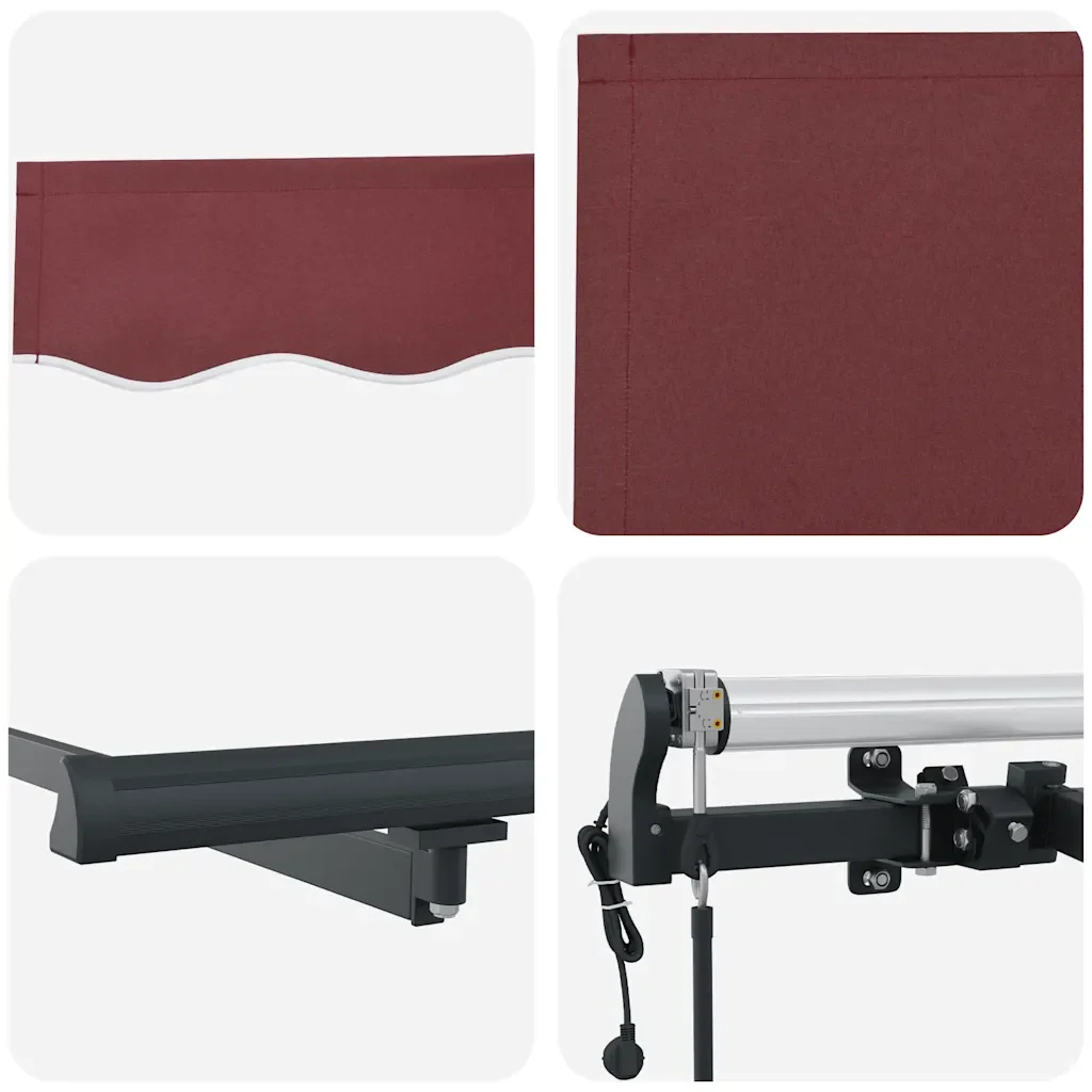 Tenda da Sole Retrattile Automatica Bordò 500x300 cm 3310196 - Image 10