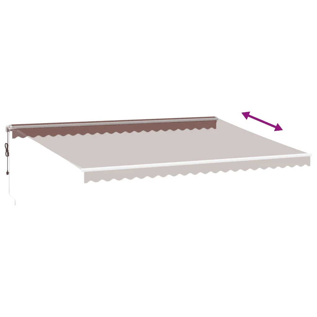 Tenda da Sole Retrattile Automatica con LED Marrone 500x350 cm 3215398 - Image 6