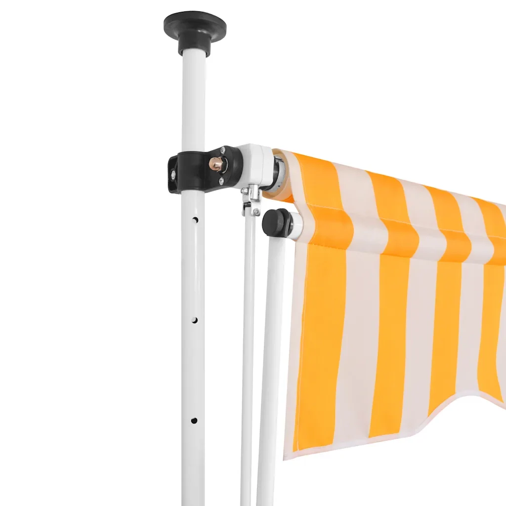 Tenda da Sole Retrattile Manuale 250cm Strisce Arancione Bianco - Image 2