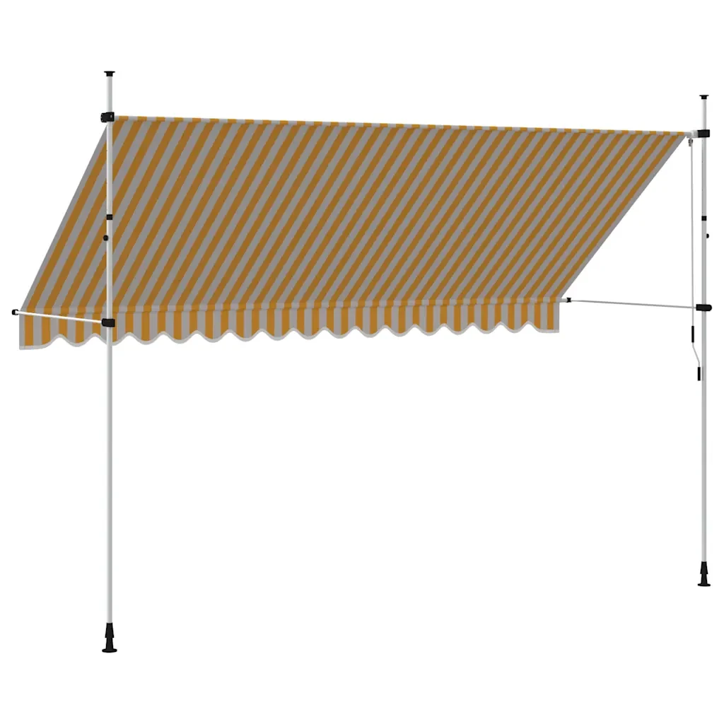 Tenda da Sole Retrattile Manuale 400cm Strisce Arancione Bianco 43236 - Image 5