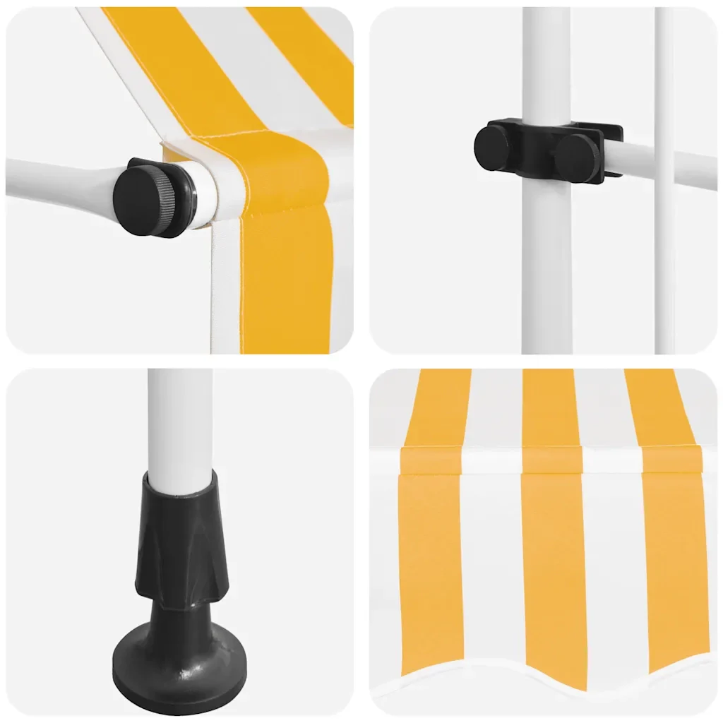 Tenda da Sole Retrattile Manuale 400cm Strisce Arancione Bianco 43236 - Image 7