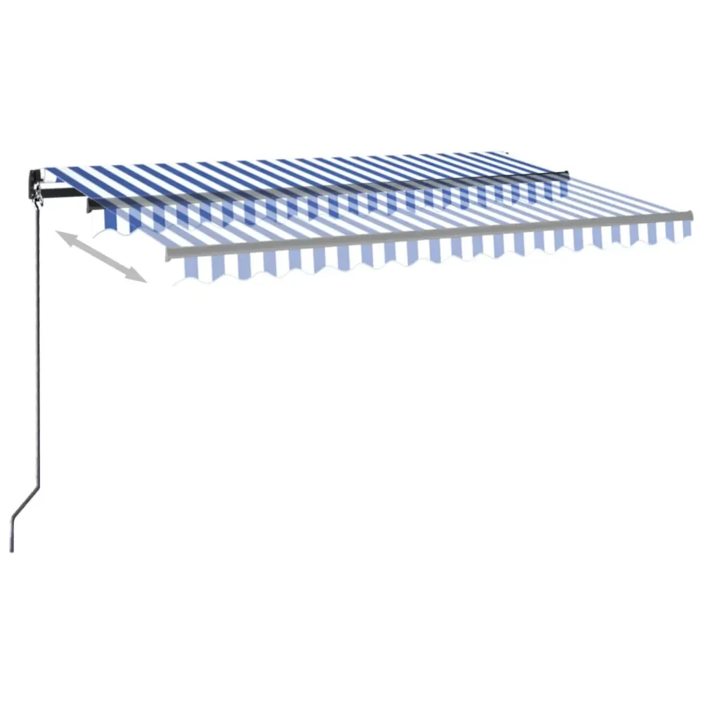 Tenda da Sole Retrattile Manuale 400x300 cm Blu e Bianca - Image 3