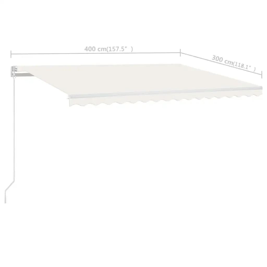 Tenda da Sole Retrattile Manuale 400x300 cm Crema - Image 6