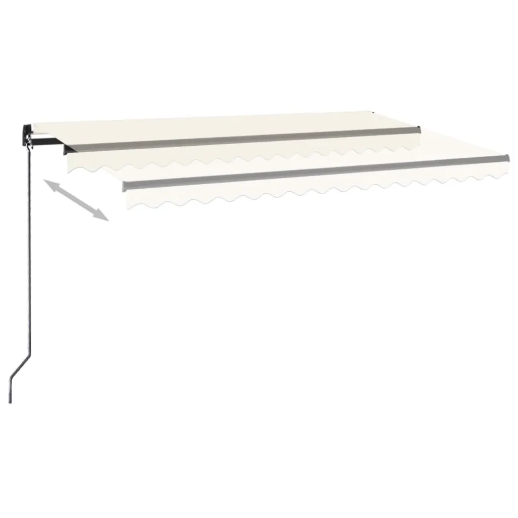 Tenda da Sole Retrattile Manuale con LED 400x300 cm Crema - Image 3