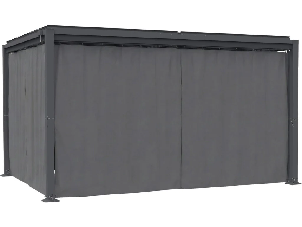 Tenda "Howard" + zanzariera per pergola bioclimatica - 3 x 4 m - Grigio - Image 4