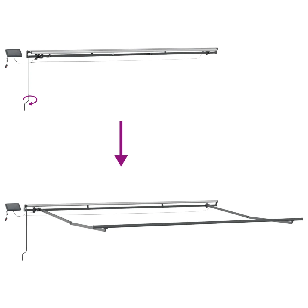 Tenda Manuale Retrattile  con LED Verde e Giallo 450x300 cm - Image 10
