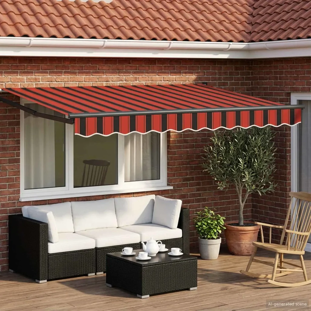 Tenda retrattile Arancione, Nero e Giallo 3,5 x 2 m 3419060
