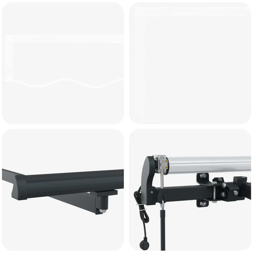Tenda retrattile Bianco 500 × 300 cm Tessuto e Alluminio 3331357 - Image 8