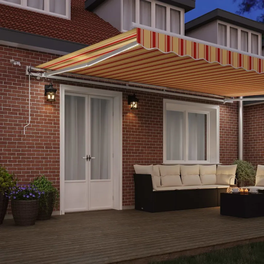 Tenda retrattile Giallo e Arancione 500 × 350 cm Poliestere 3331488 - Image 3
