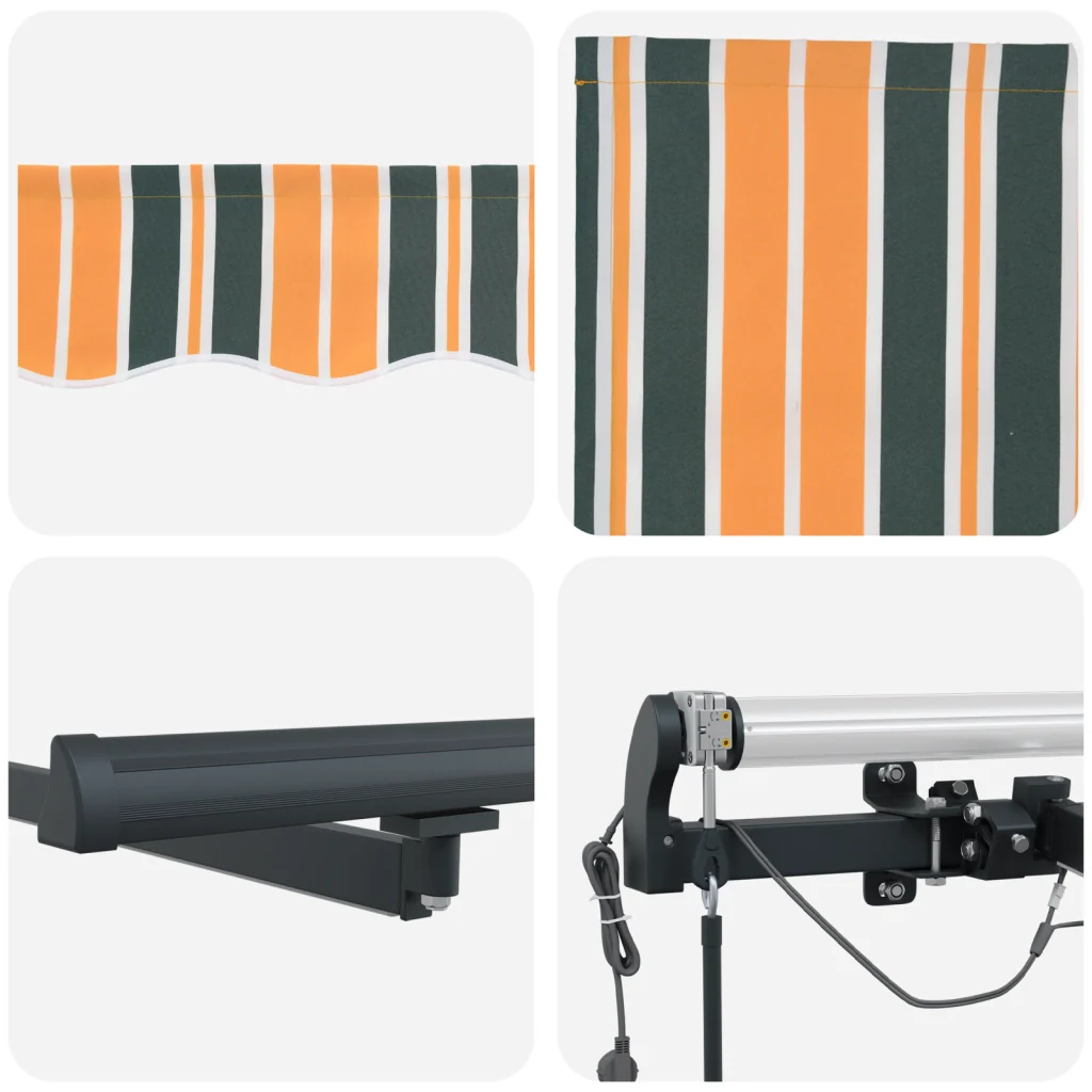 Tenda Retrattile Automatica con LED Verde e Giallo 450x300 cm - Image 8