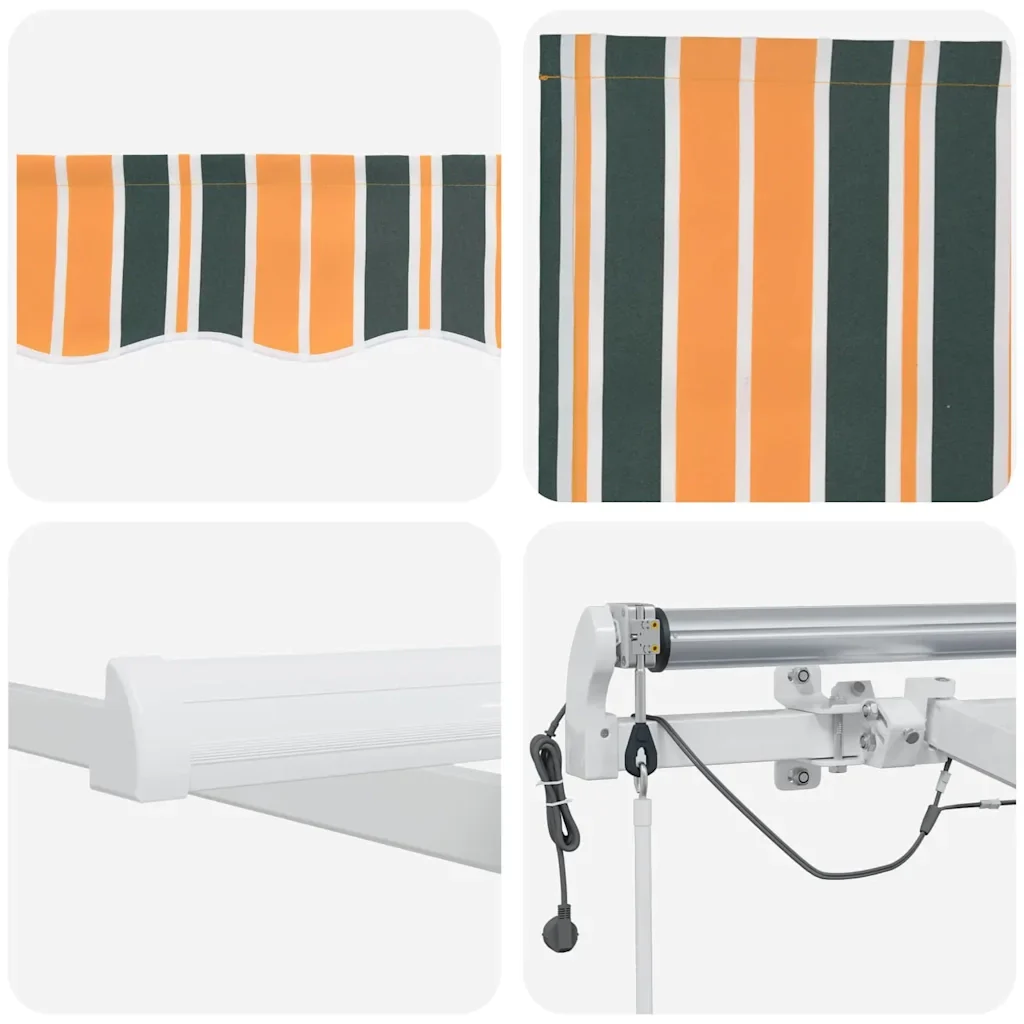 Tenda retrattile Verde e Giallo 500 × 350 cm Poliestere 3331576 - Image 10