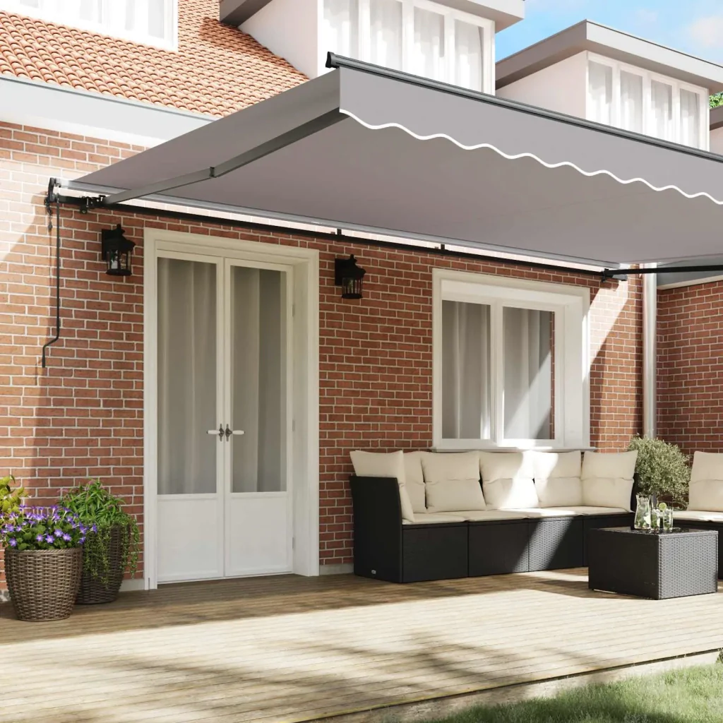 Tenda retrattile Grigio Chiaro 500 × 300 cm Tessuto e Alluminio 3331375 - Image 3
