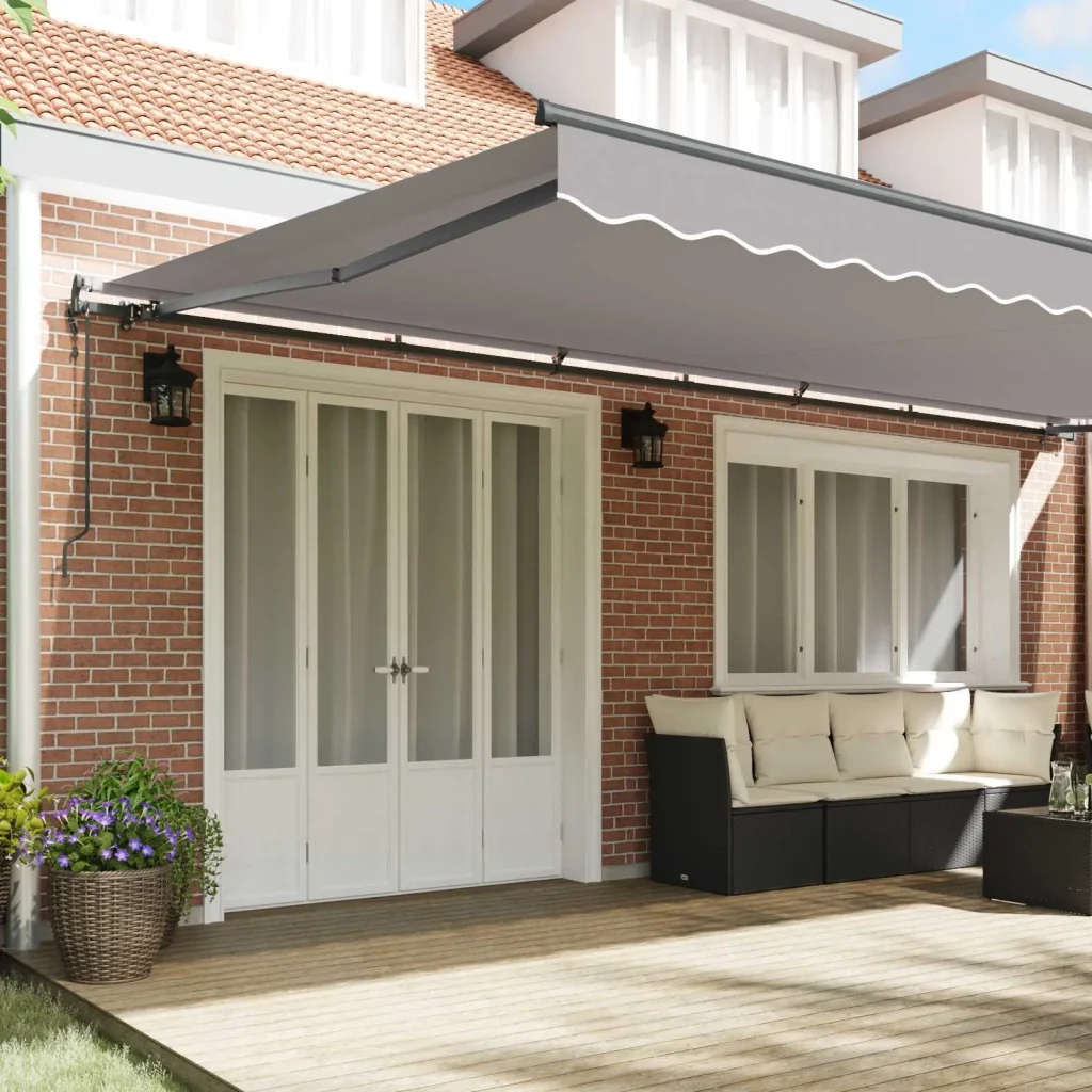 Tenda retrattile Grigio Chiaro 600 × 350 cm Tessuto e Alluminio 3331771 - Image 3
