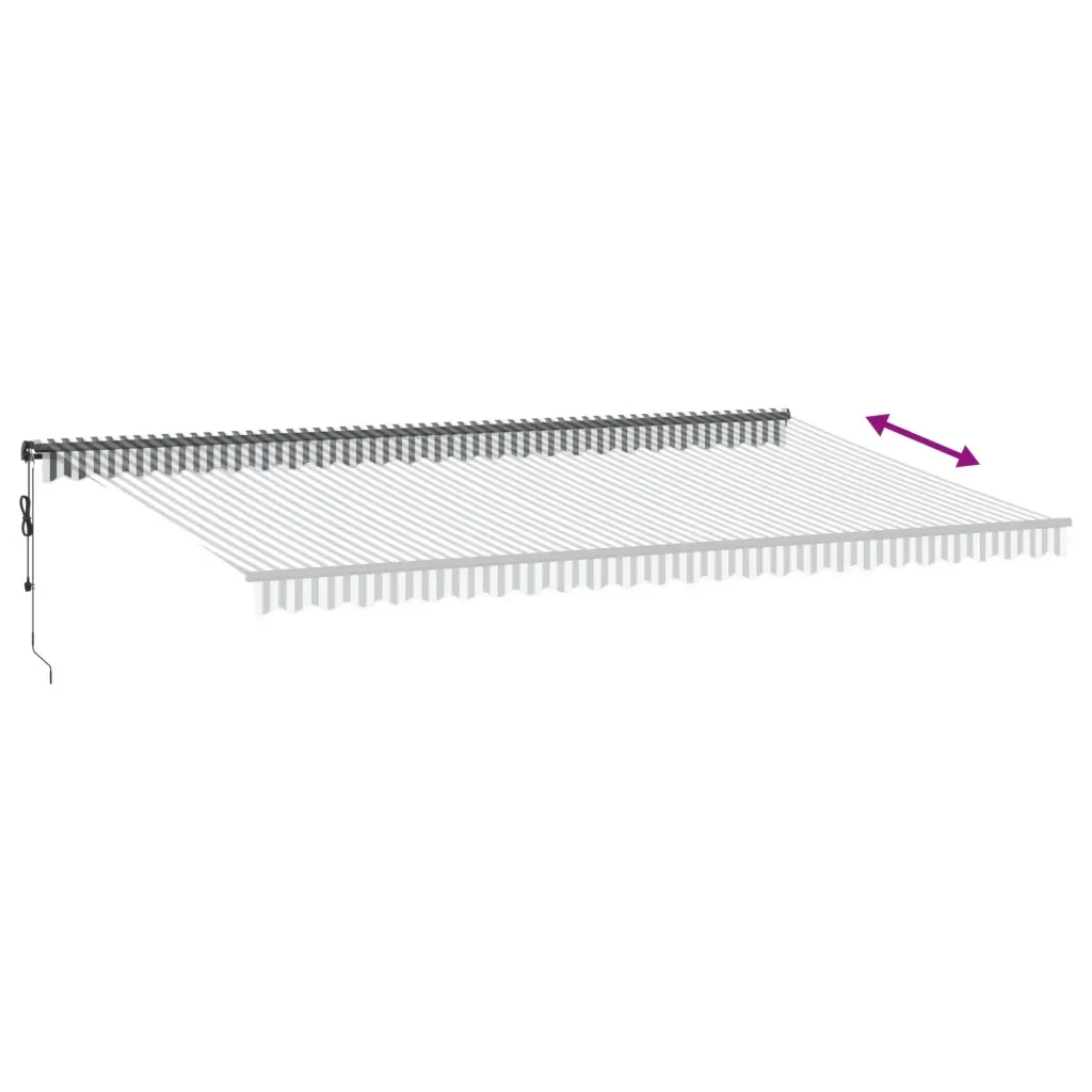 Tenda Retrattile Automatica LED Antracite e Bianco 600x350 cm 3215822 - Image 6