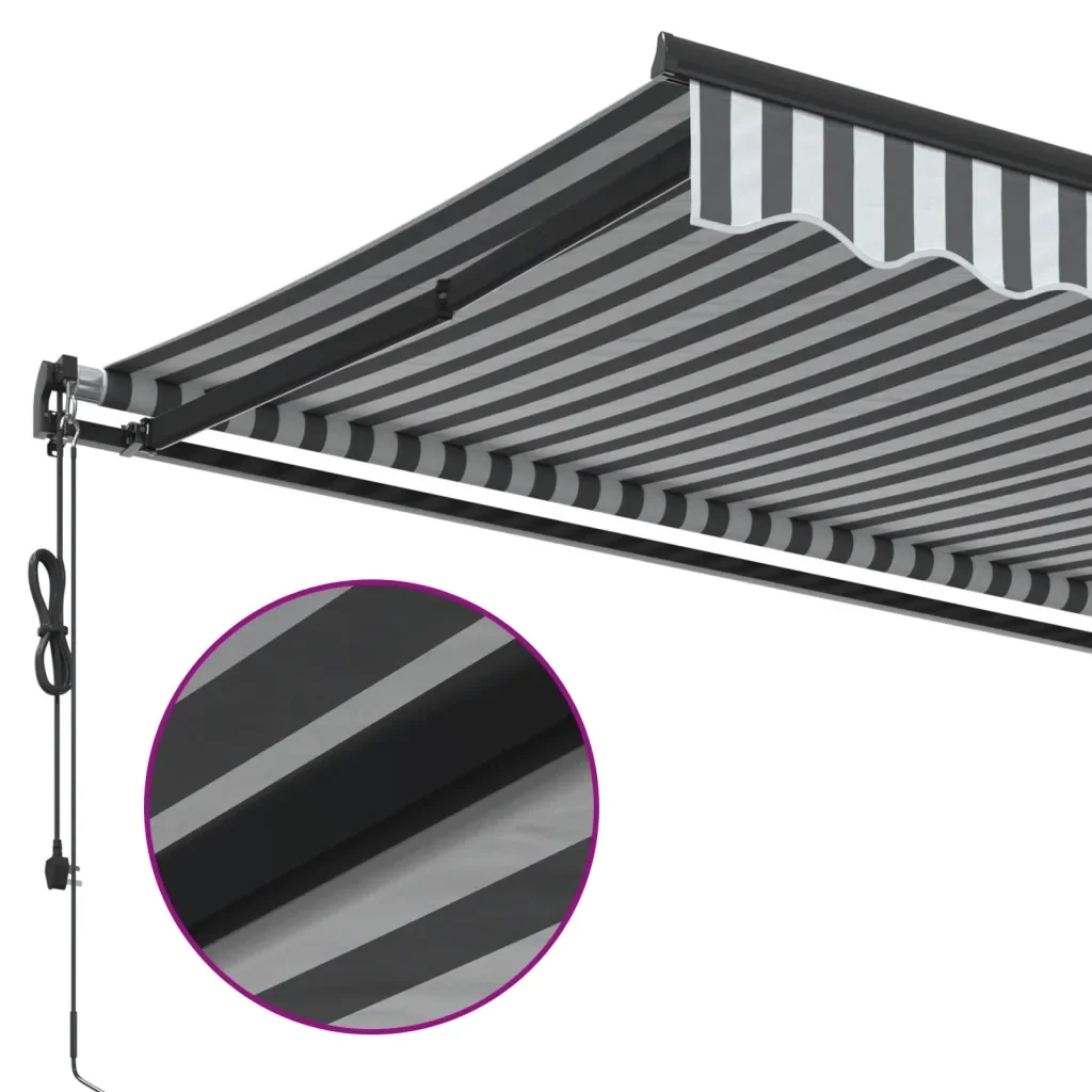 Tenda Retrattile Automatica LED Antracite e Bianco 600x350 cm 3215822 - Image 8