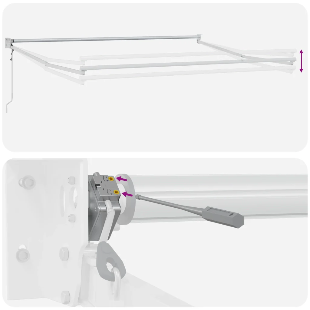 Tenda retrattile automatica strisce rosse e bianche 450x300 cm - Image 10