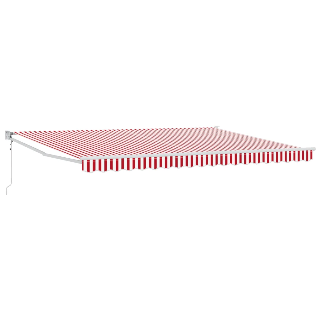 Tenda retrattile automatica strisce rosse e bianche 450x300 cm - Image 2