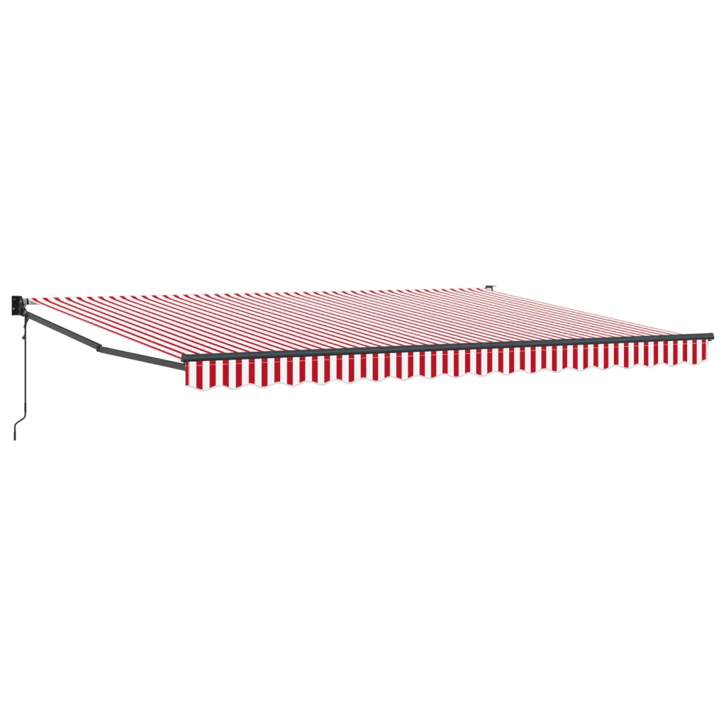 Tenda Retrattile Automatica Striscia Rossa e Bianca 450x300 cm - Image 2