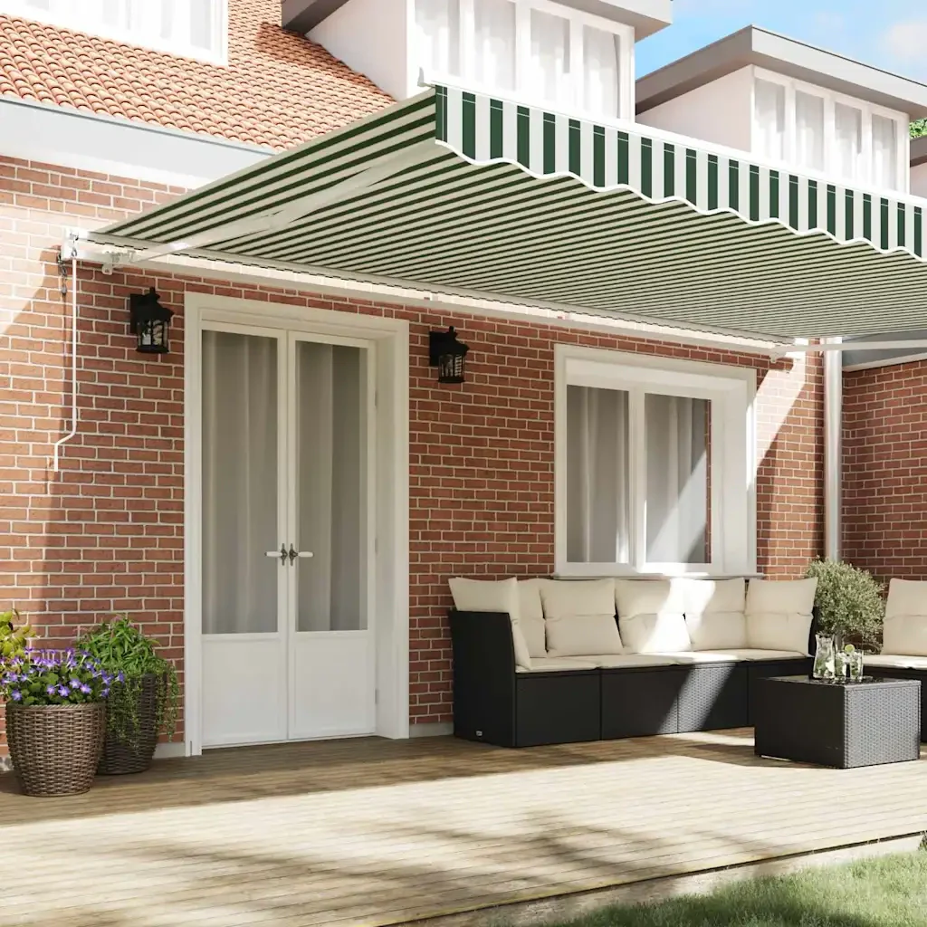Tenda retrattile Verde e Bianco 500 × 300 cm 3331461 - Image 3