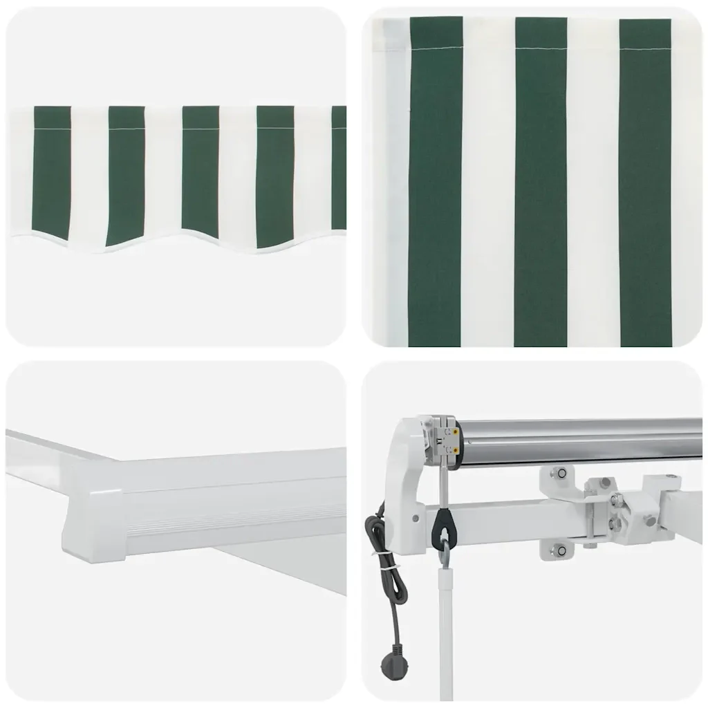 Tenda retrattile Verde e Bianco 500 × 300 cm 3331461 - Image 8