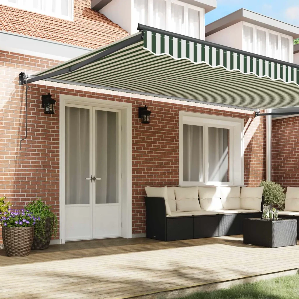 Tenda retrattile Verde e Bianco 500 × 300 cm 3331470 - Image 3
