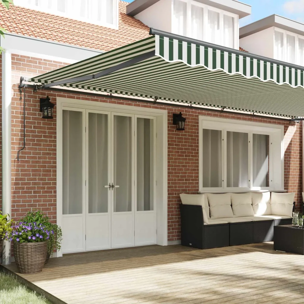 Tenda retrattile Verde e Bianco 600 × 350 cm 3331811 - Image 3