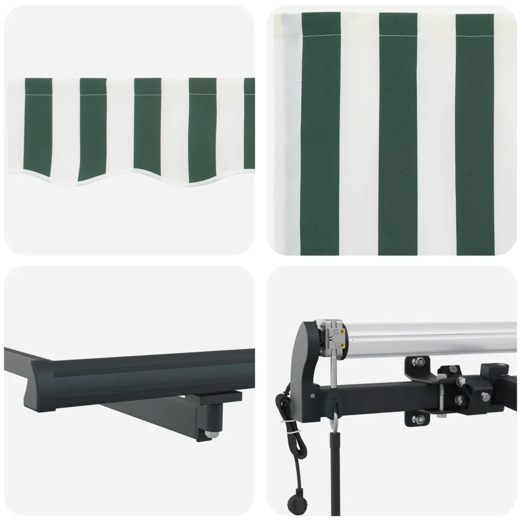 Tenda retrattile Verde e Bianco 600 × 350 cm 3331811 - Image 8