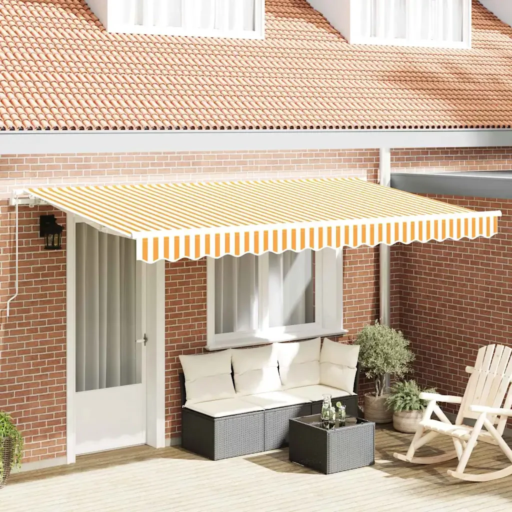 Tenda Retrattile Giallo 350 x 200 cm Tessuto 3329645