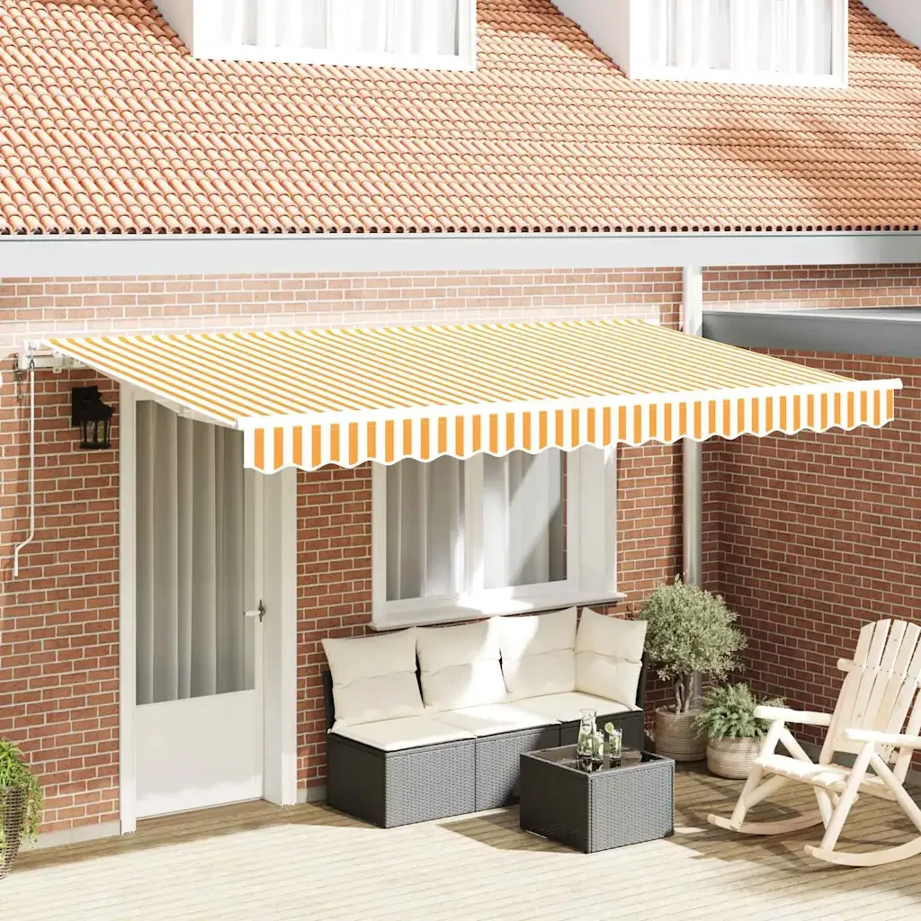 Tenda Retrattile Giallo 350 x 200 cm Tessuto 3329647