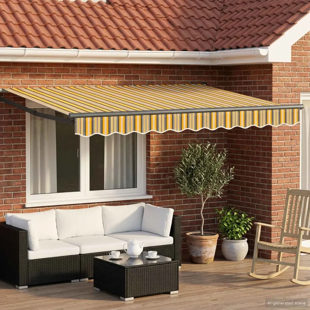 Tenda retrattile Giallo, Grigio e Bianco 3,5 x 2 m 3419067
