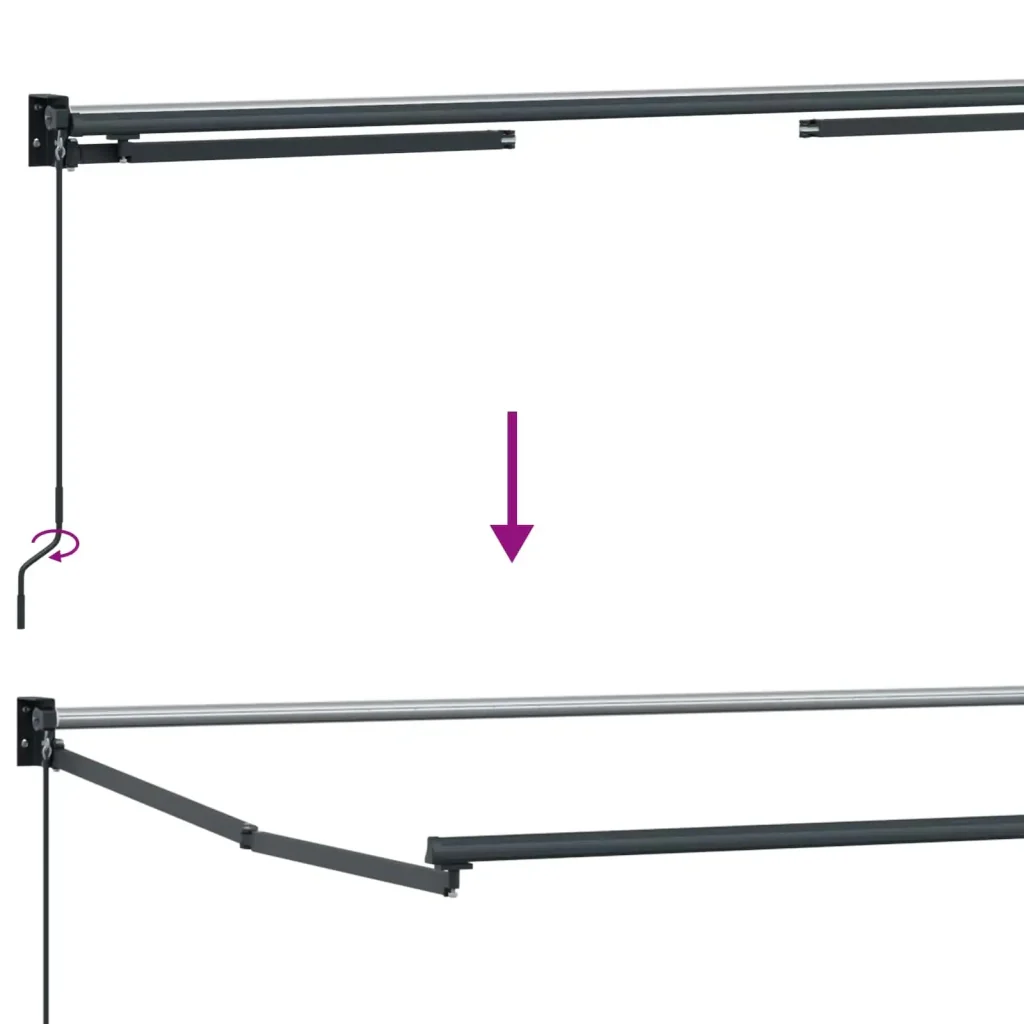 Tenda retrattile Giallo, Grigio e Bianco 3,5 x 2 m 3419067 - Image 8