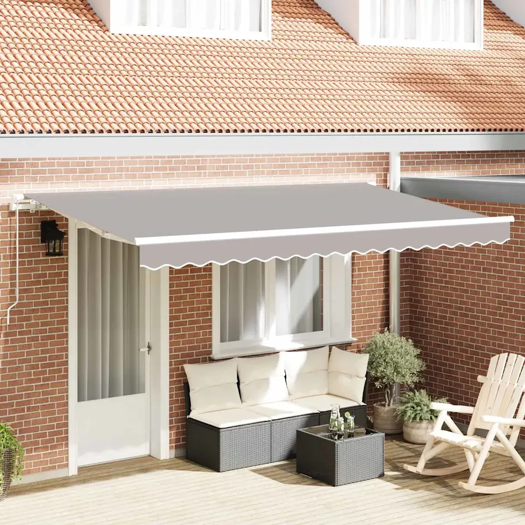 Tenda Retrattile Grigio chiaro 400 x 200 cm Tessuto 3329873