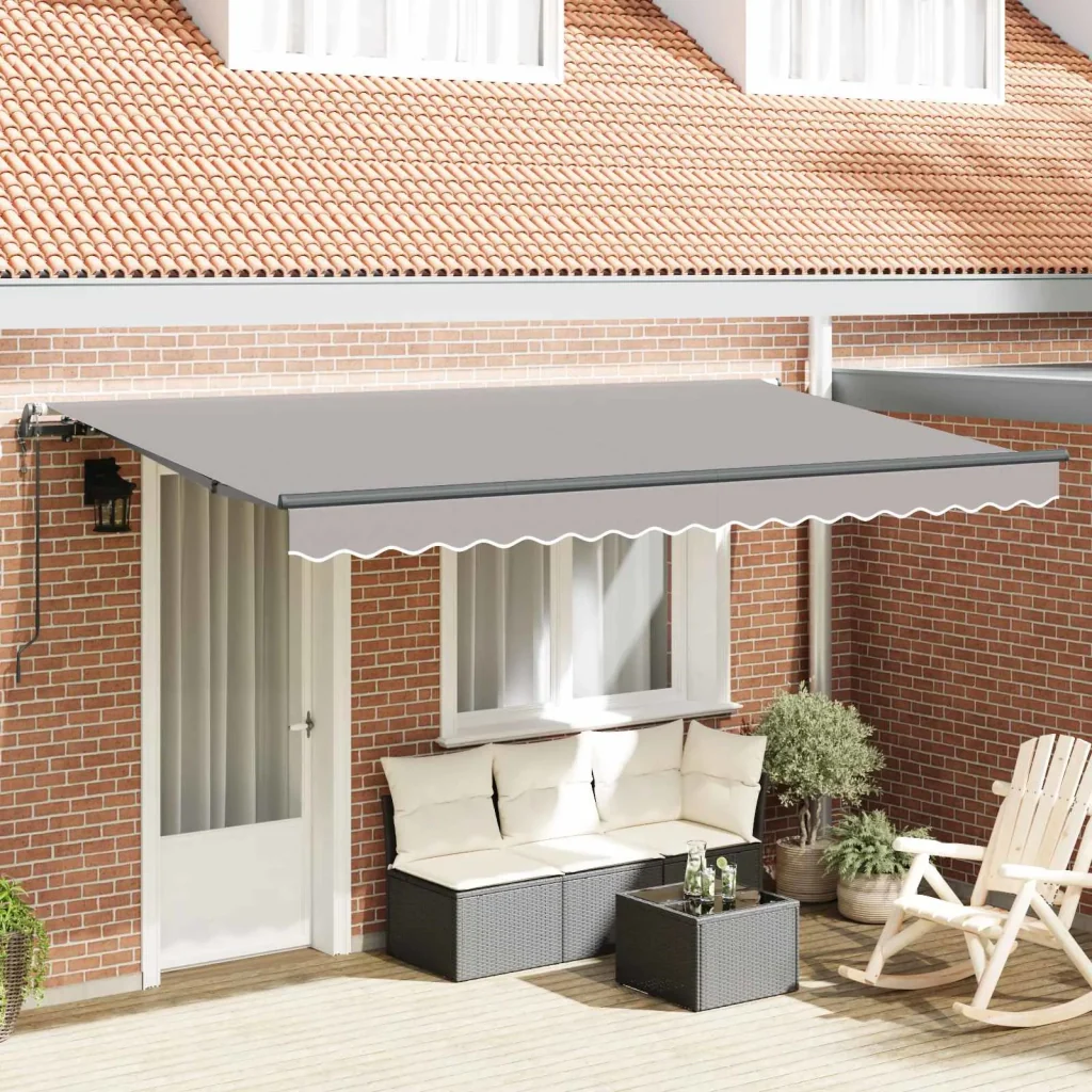 Tenda Retrattile Grigio chiaro 400 x 200 cm Tessuto 3329876