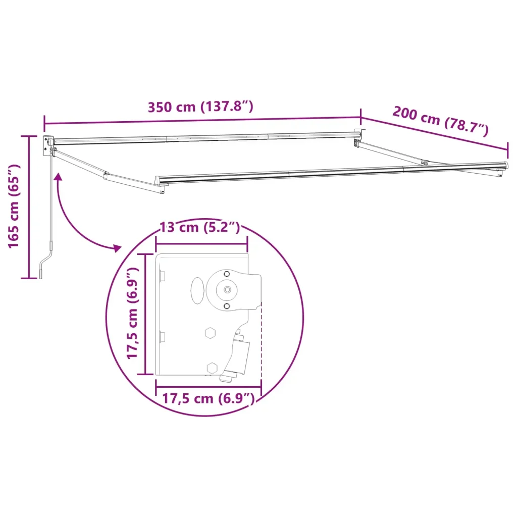 Tenda retrattile Antracite 3,5 x 2 m 3419059 - Image 10