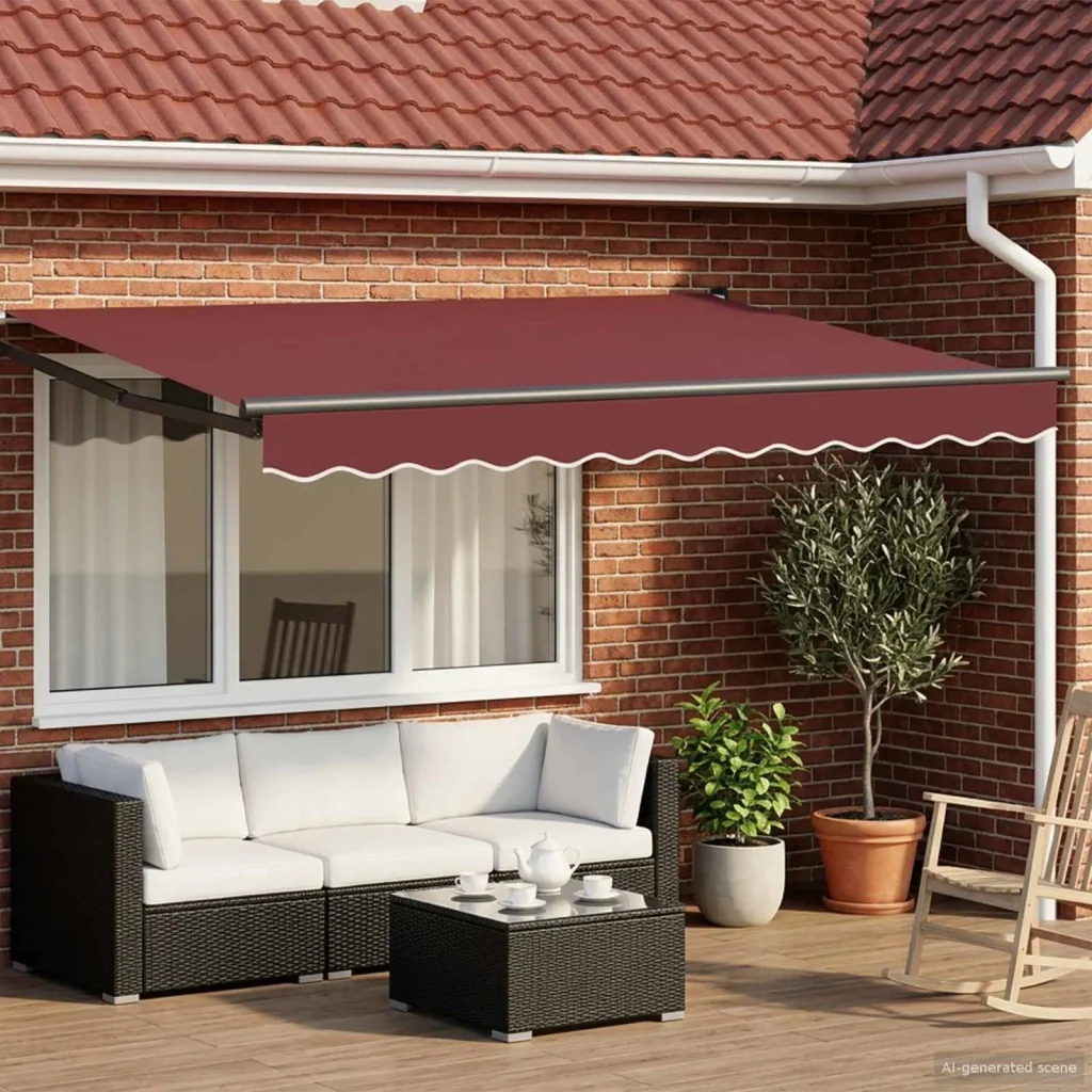 Tenda retrattile Borgogna 3,5 x 2 m 100% Poliestere e Alluminio 3419061