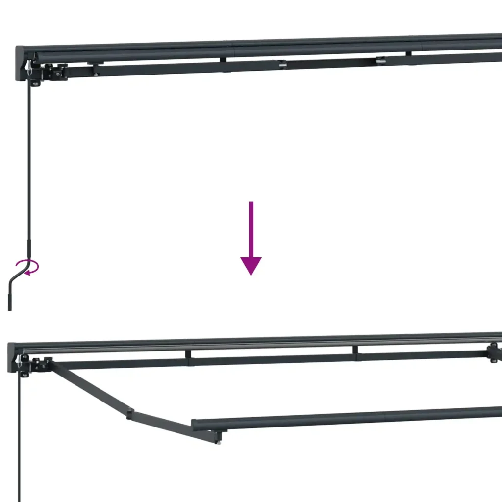 Tenda retrattile manuale Borgogna 3,5 x 2 m - Image 8