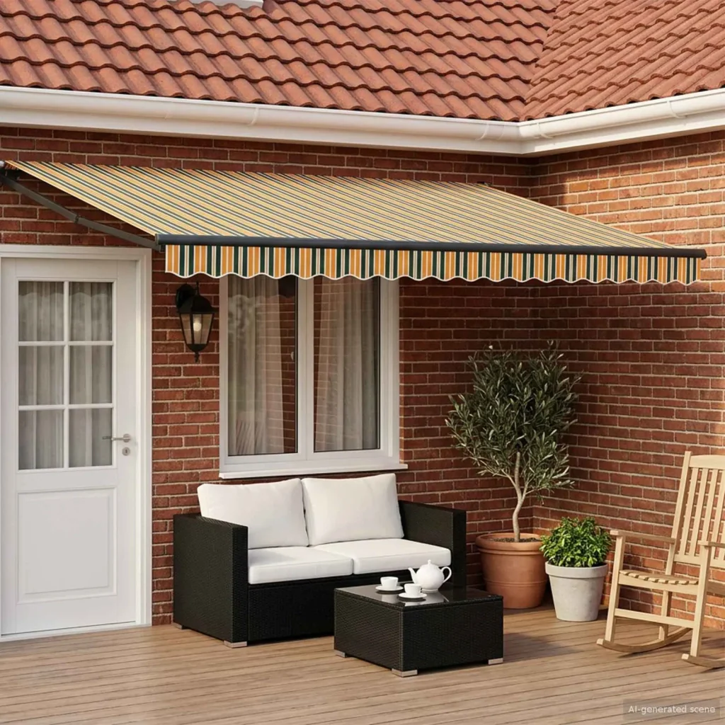 Tenda retrattile manuale con LED 4,5 × 3 m