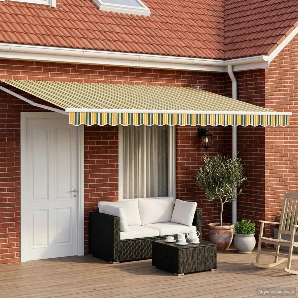 Tenda retrattile manuale con LED 4,5 × 3 m