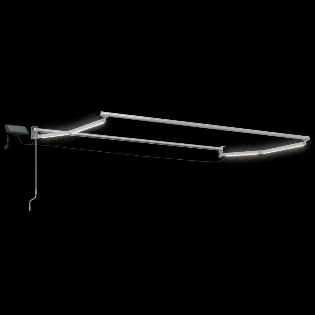 Tenda retrattile manuale con LED Borgogna e Bianco 3,5 x 2 m - Image 6