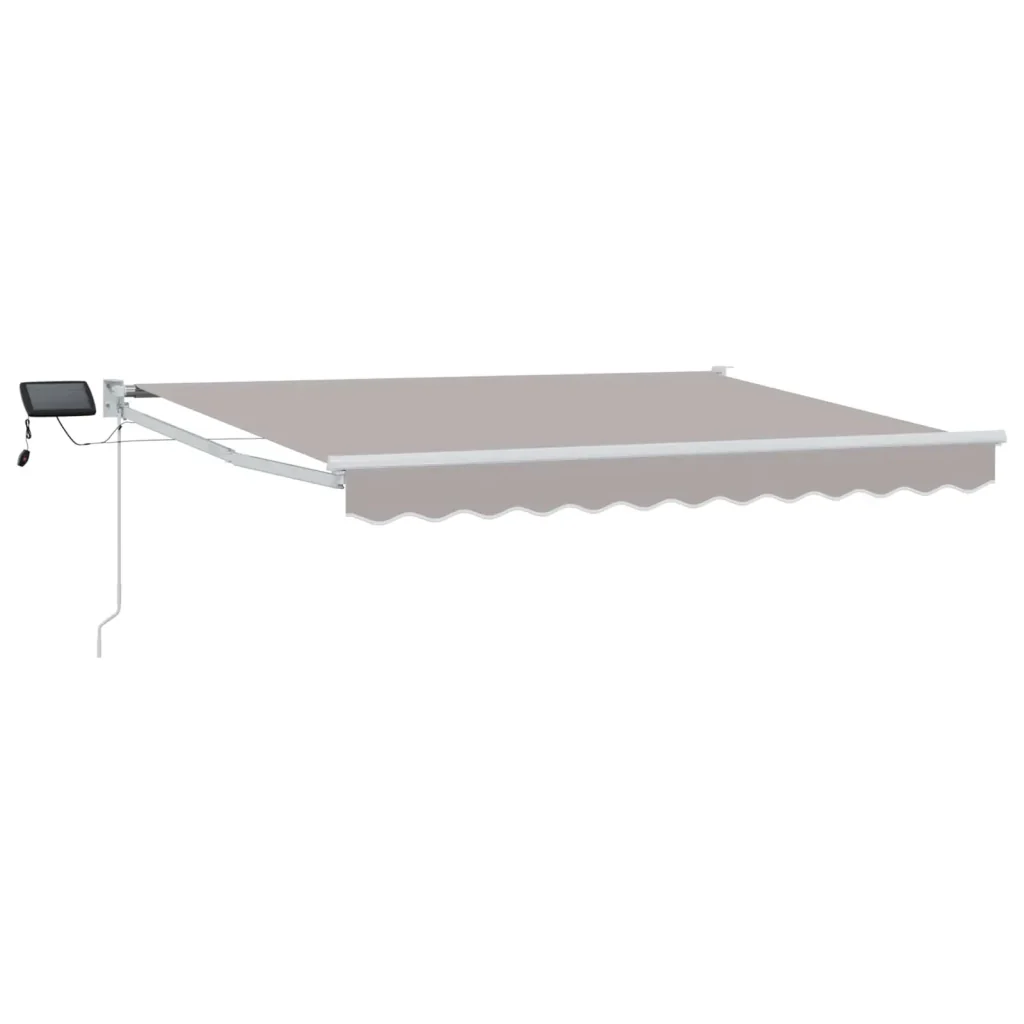 Tenda retrattile manuale con LED Grigio chiaro e bianco 3 x 2 m 3419204 - Image 2