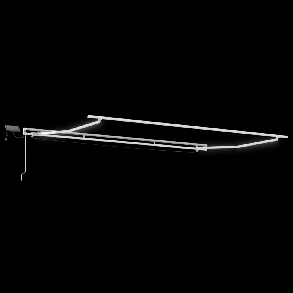 Tenda retrattile manuale con LED in verde e giallo, 450x300 cm - Image 5