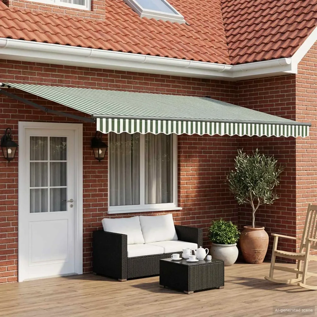 Tenda retrattile manuale con LED 5 x 3 m 3419511