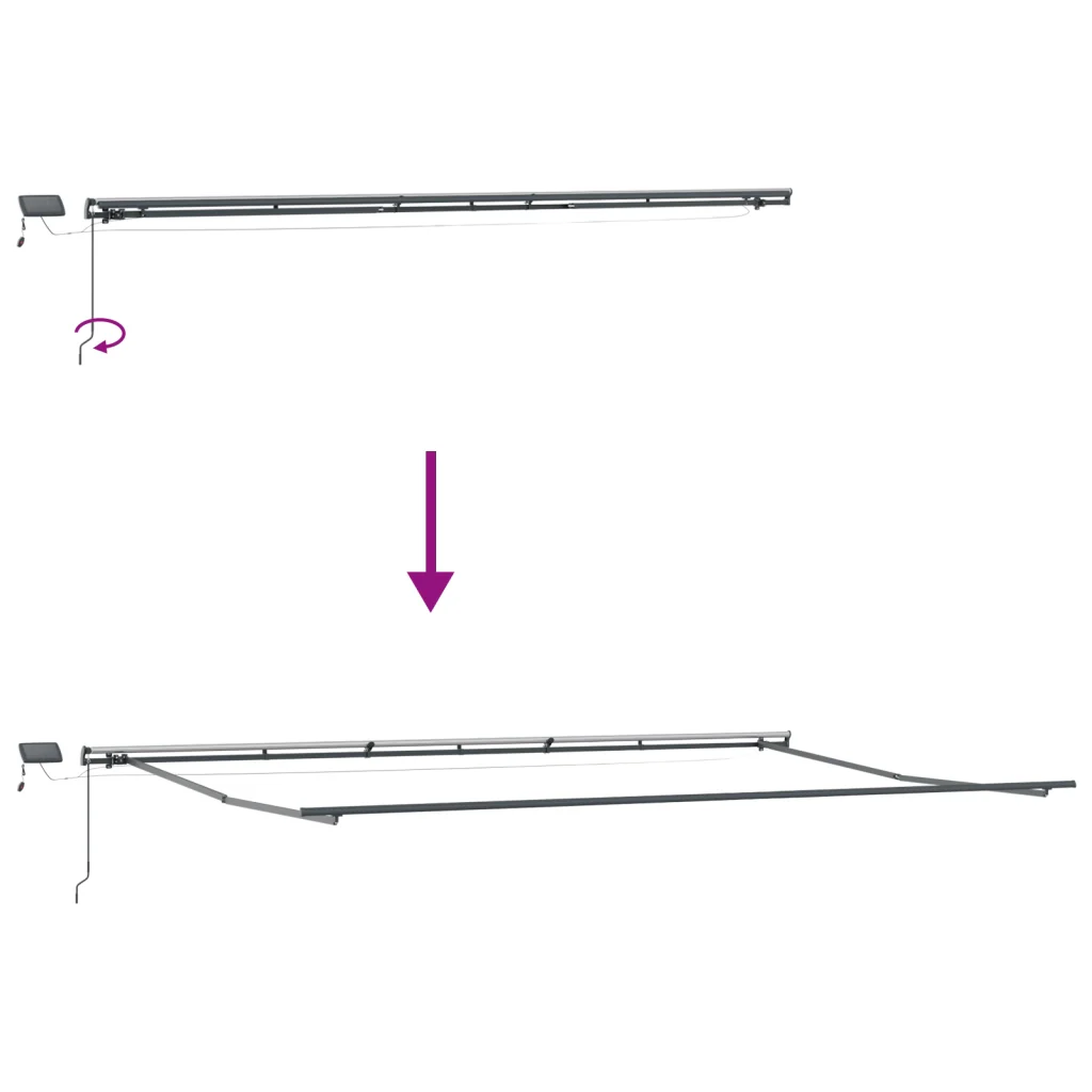 Tenda Retrattile Manuale  con LED Verde e Giallo 600x300 cm - Image 10