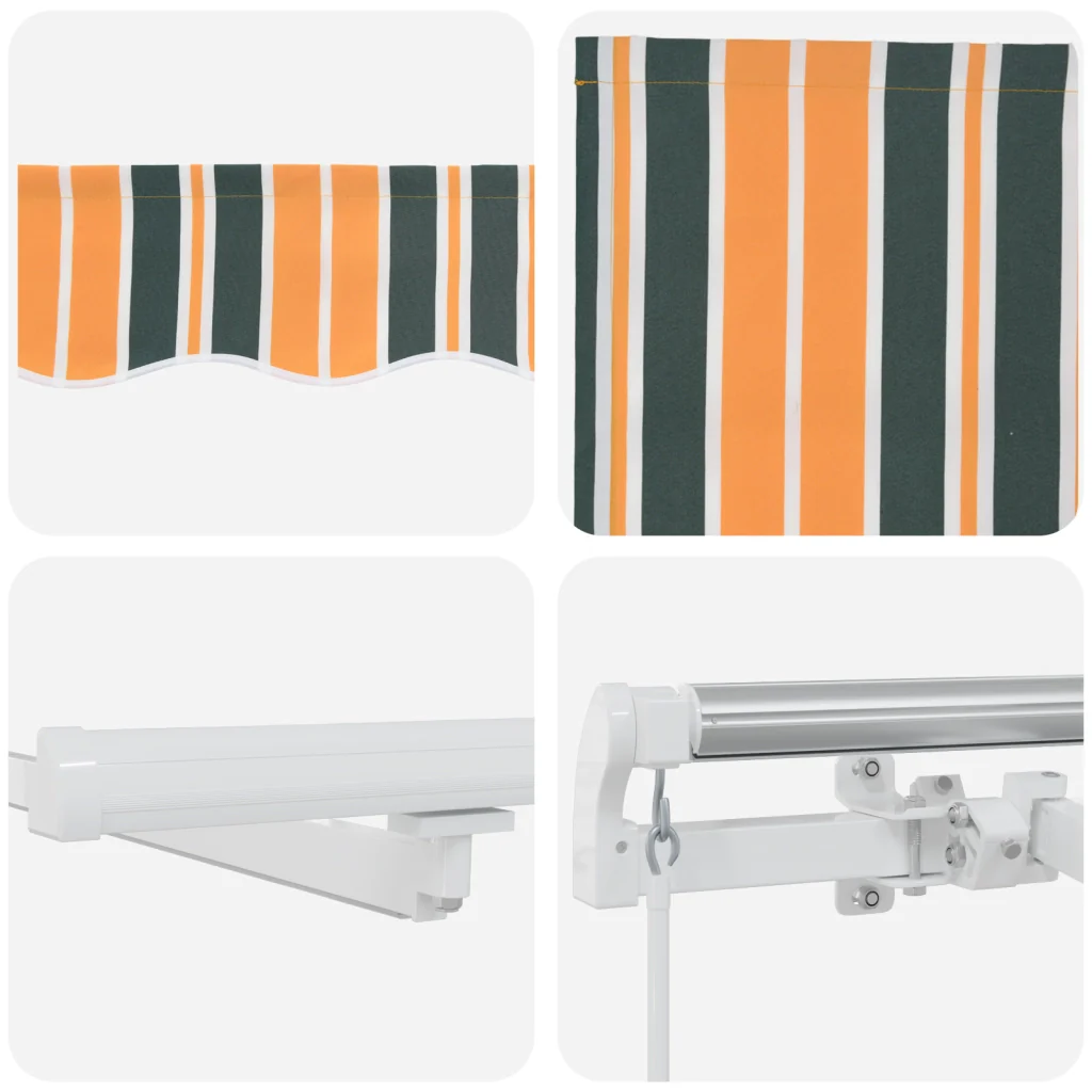 Tenda Retrattile Manuale con LED Verde e Giallo 600x300 cm - Image 9