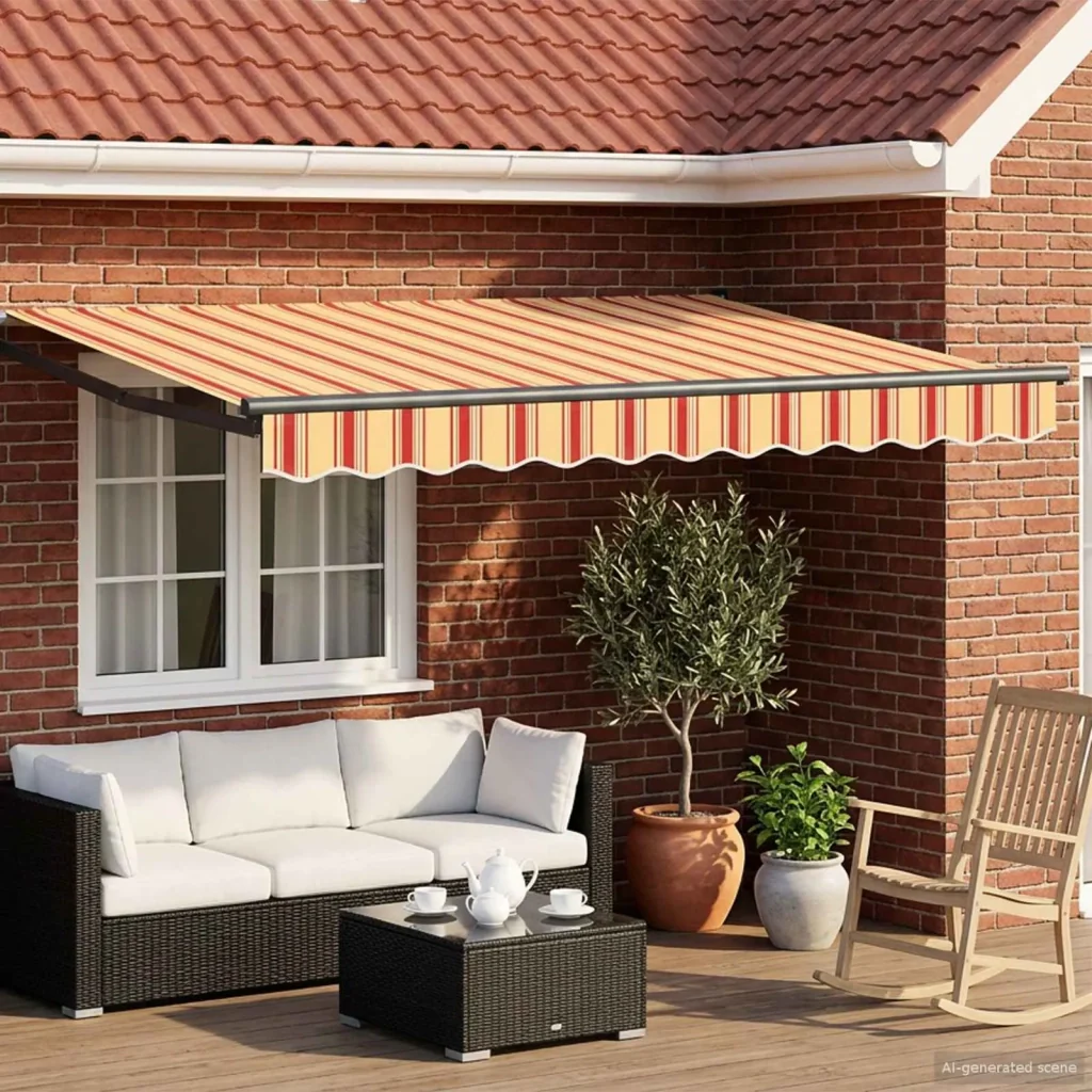 Tenda retrattile Giallo, Arancione e Bianco 3,5 x 2 m 3419064