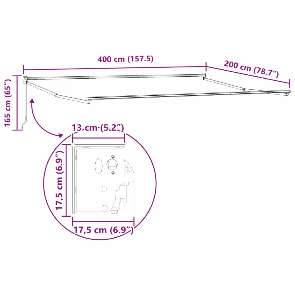 Tenda retrattile Grigio Chiaro 4 x 2 m 3419090 - Image 10
