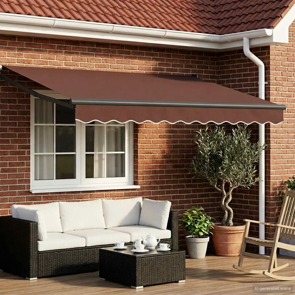 Tenda retrattile Marrone 3,5 x 2 m 100% Poliestere e Alluminio 3419062