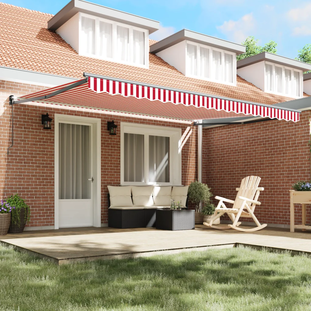 Tenda Retrattile Manuale Strisce Rosse e Bianche 450x300 cm - Image 3